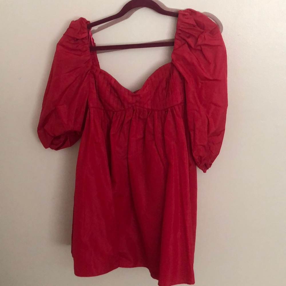 Zara blogger puff sleeve dress